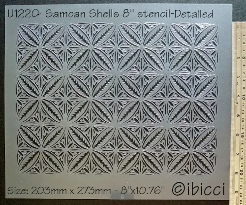 ibicci Samoan Shells 8" stencil - Triple Layer - Detailed